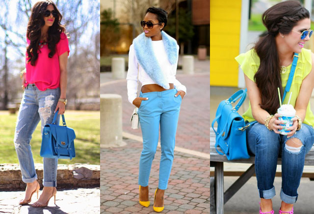 colors that go with blue clothes