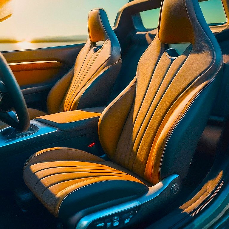 A car with a clean seats with latest look 
