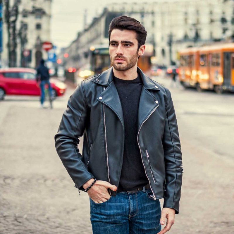 How to style a leather jacket as a guy?