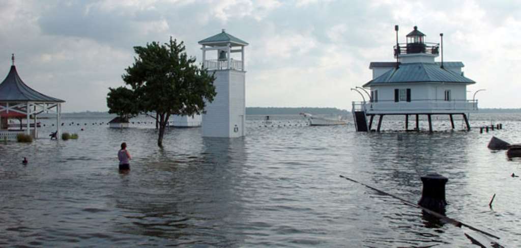 What is the meaning of coastal flooding