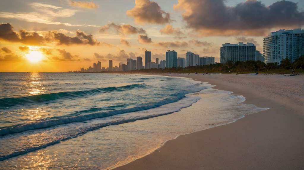 Sunrise at South Beach in Miami