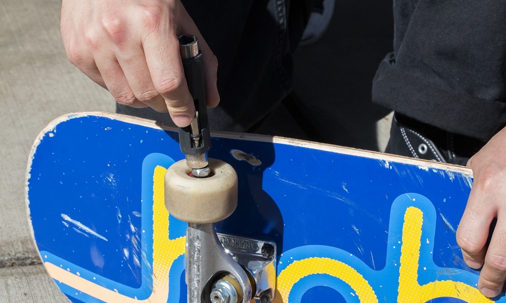 How do you repair a chip in a skateboard