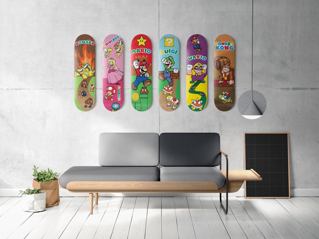 How to hang a skateboard on a wall easily?