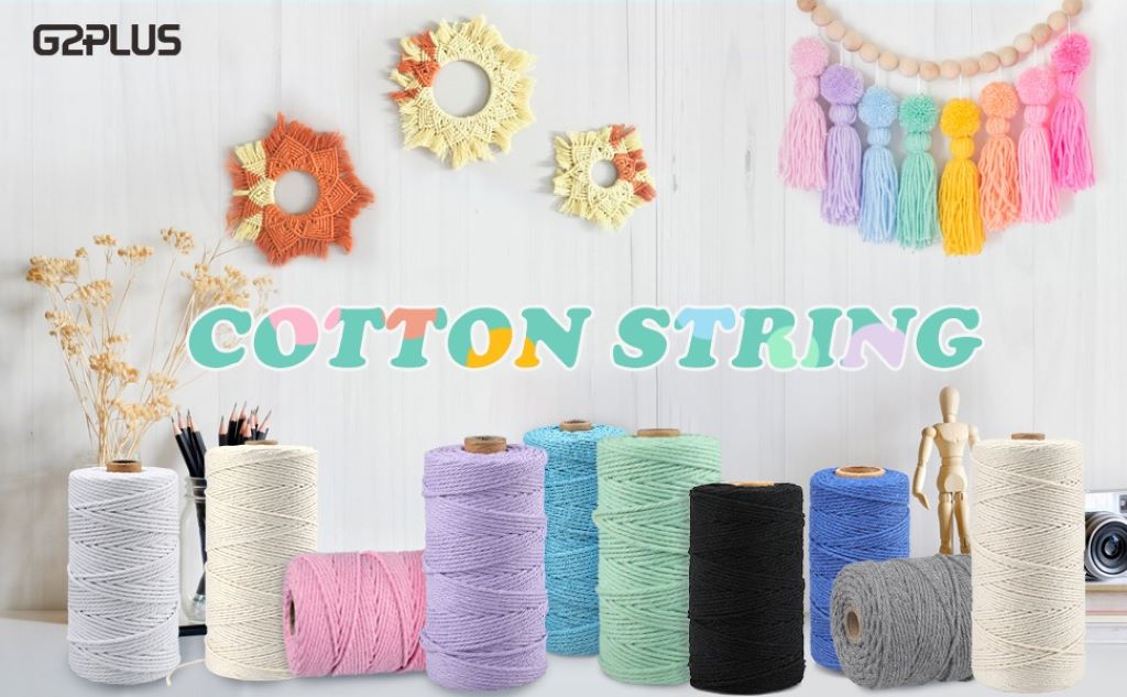 G2PLUS white string spool with 328 feet for crafting projects