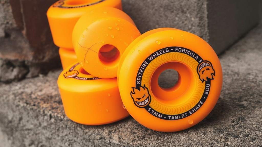 Spitfire Formula Four skateboard wheels showing urethane