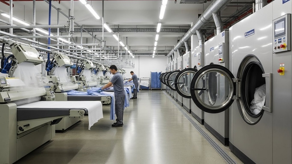 5. Modern control panel on an energy-efficient industrial washer