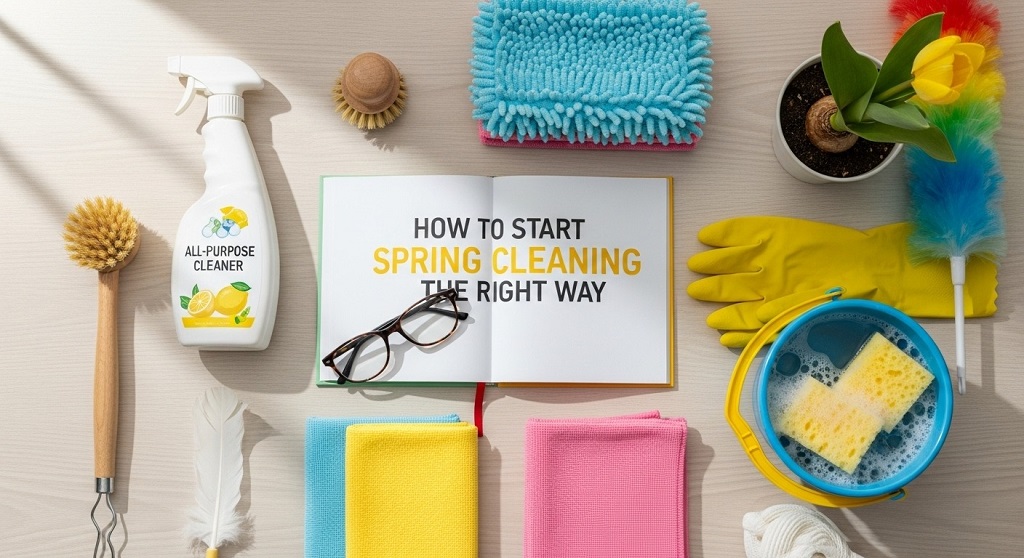 Person decluttering home during spring cleaning