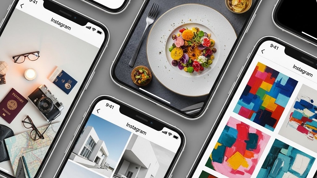 Beautiful Instagram feed showing aesthetic layout design