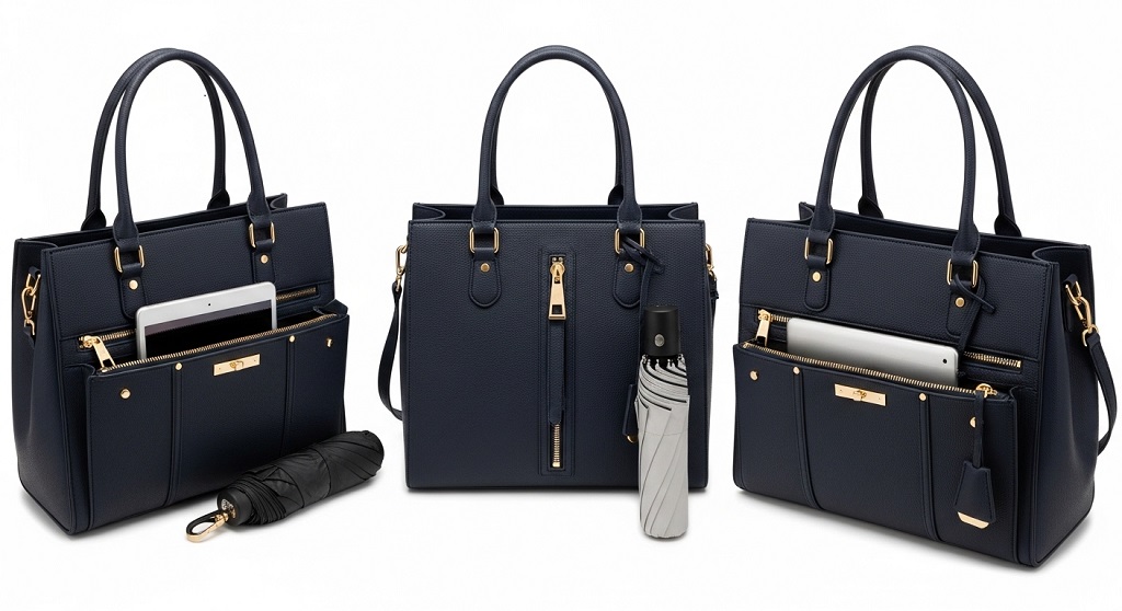 structured office tote bag for daily commute essentials