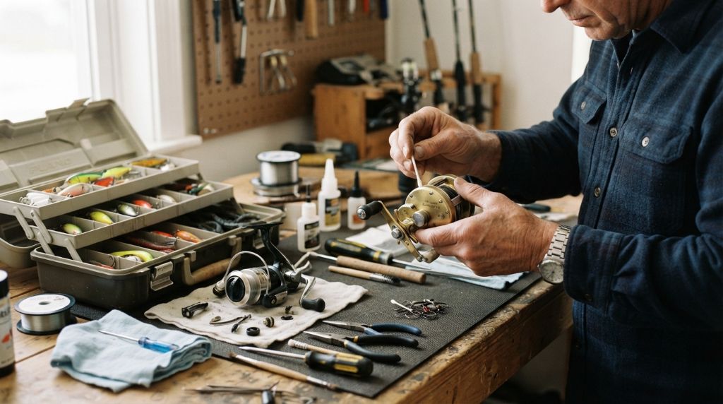 Cleaning and organizing essential fishing gear